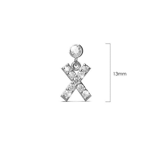 Solid 925 Sterling Silver Initial Crystal Personalised Alphabet Letter Earrings